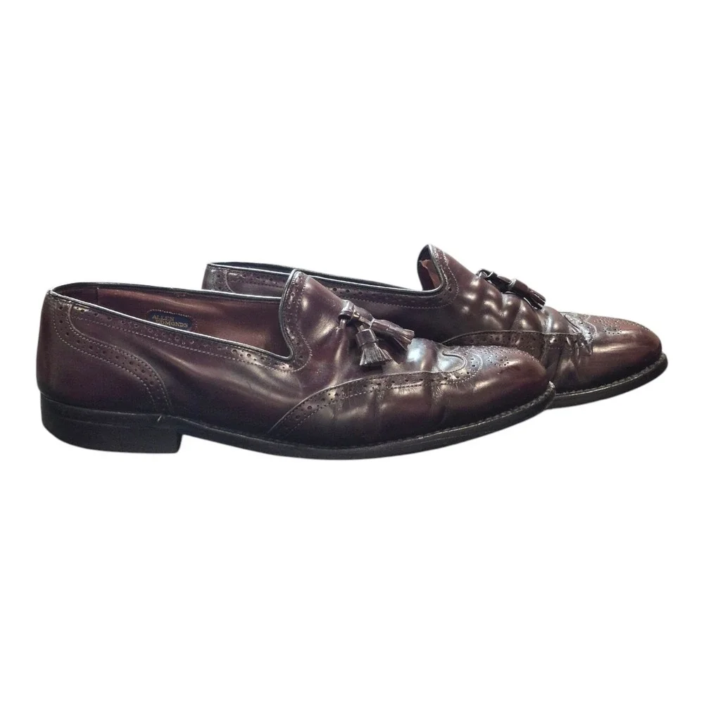 Allen Edmonds Berwick Leather‎ Loafers Wingtip Tassel Burgundy Men's 11.5 D
